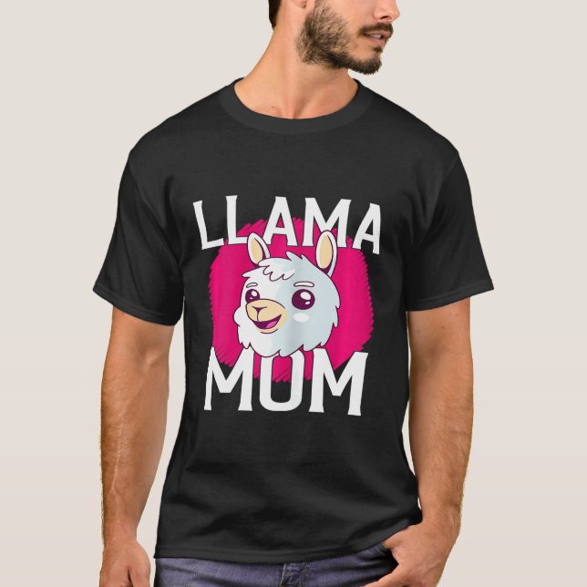 Kvinnors Lama Mamma T Shirt (Framsida)