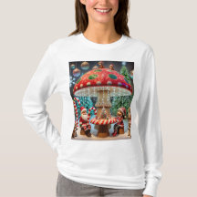 Kvinnors långa sleeve T-Shirt: Julsvampen