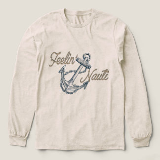 Kvinnors långärmad Feelin' Nauti nautisk skjorta T Shirt