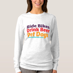 Kvinnors Långärmad T - Bikes-Beer-Hundar T-Shirt