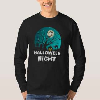 Kvinnors läskiga Halloween kvast Graverad Pumpa Gr T Shirt