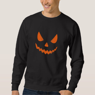Kvinnors läskiga spökliga Halloween-leende pumpa a Lång Ärmad Tröja