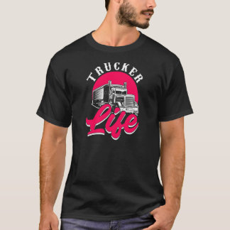 Kvinnors Lastbilschaufför Liv Kvinna Stor Semi Las T Shirt