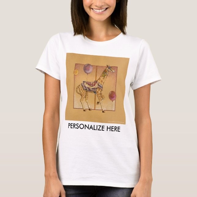 Kvinnors lätta t-shirts - Karusellgiraff (Framsida)
