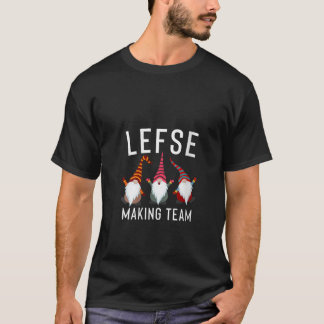 Kvinnors Lefse Tillverkning Rullande Gnom Julprese T Shirt
