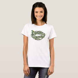 Kvinnors Leprechaun St. Patrick's Day Läpp T Shirt