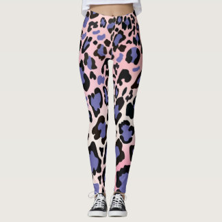 Kvinnors Lila - VILD CHEETAH Leggings