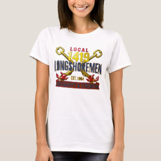 Kvinnors Local 1419 Longshoremen Vintage Solidarit T Shirt