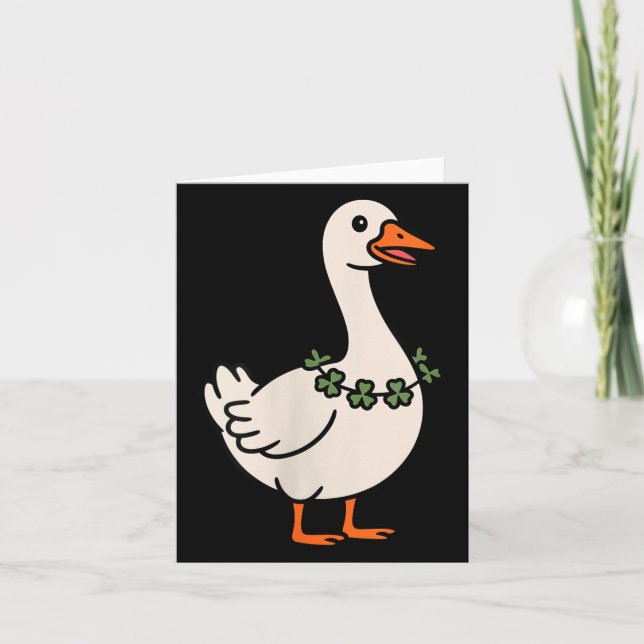 Kvinnors Lucky Goose Shamrock Charm irländsk firan Kort (Framsida)