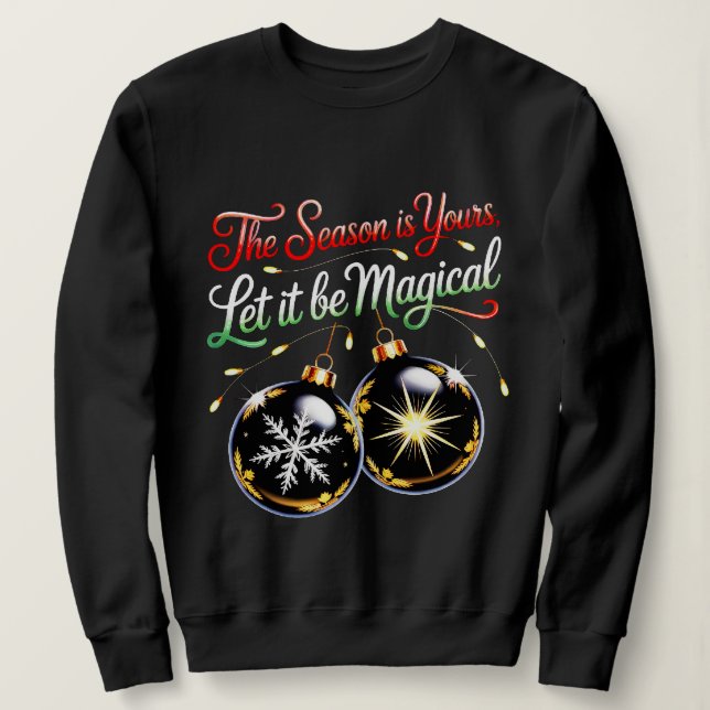 Kvinnors Magiska Julmysiga Festiva Vinterglöd T Shirt (Design framsida)