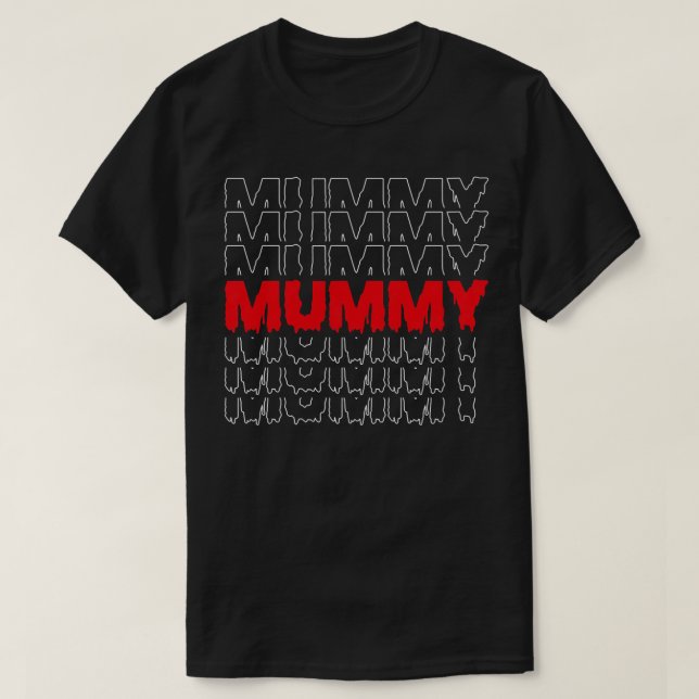 Kvinnors mamma- nya föräldrar Halloween-konst för  T Shirt (Design framsida)