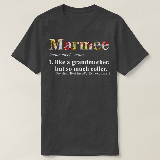 Kvinnors marmor som mormor men så mycket kylare t shirt (Design framsida)