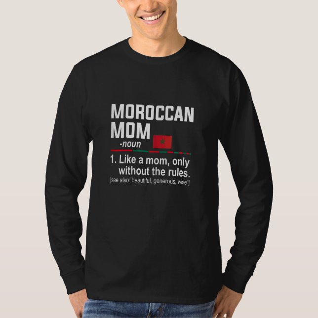 Kvinnors Marockanska Mamma Definition     Mors Dag T Shirt (Framsida)