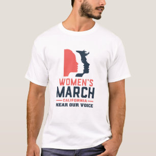 Kvinnors marsch Kalifornien hör vår röst T Shirt