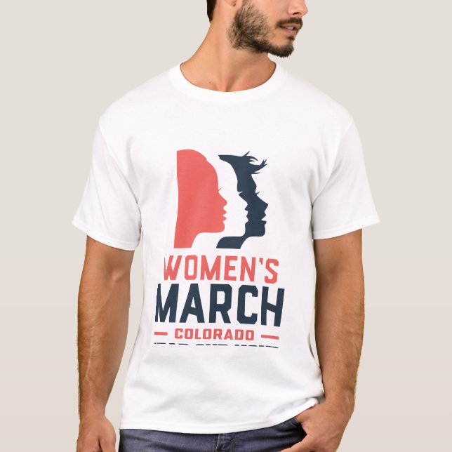 Kvinnors marschfärg hör vår röst t shirt (Framsida)