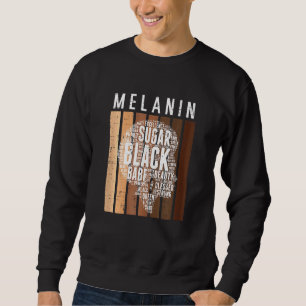 Kvinnors Melanin Socker Svart Drottning Afro Afrik Lång Ärmad Tröja