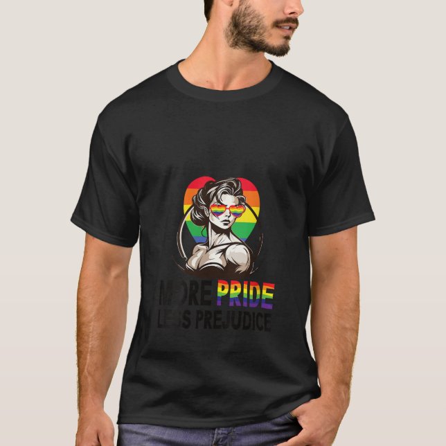 Kvinnors mer Pride Mindre fördomsfullt Lgbt Gay Pr T Shirt (Framsida)