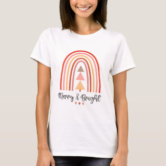 Kvinnors Merry & Bright Jul T-shirt