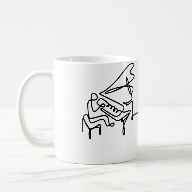 Kvinnors minimalistiska piano kaffemugg (Vänster)