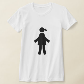 Kvinnors minimalistiska Stick figur-ikon T-shirt