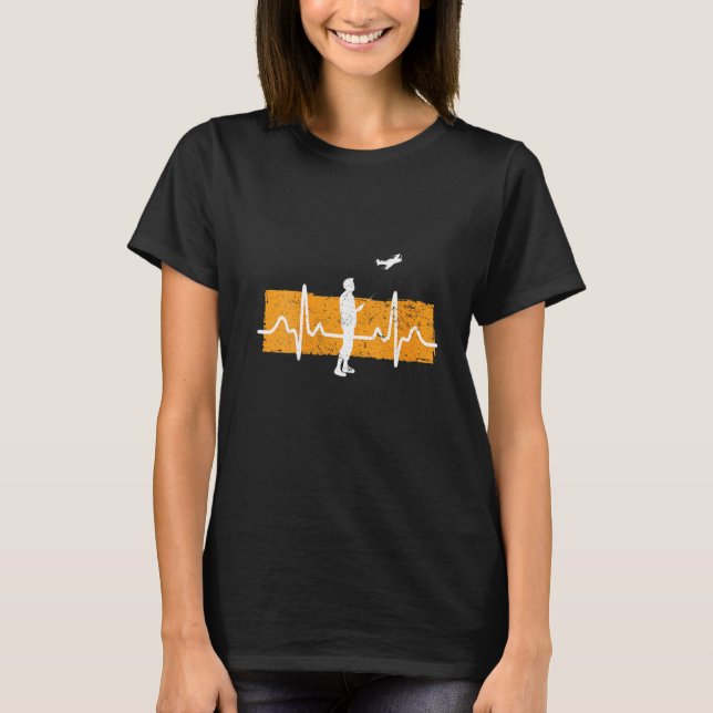 Kvinnors modell för flygpuls Ekg Rc-flygplan Avia T Shirt (Framsida)