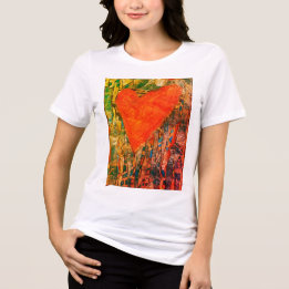 Kvinnors mosaikhjärtan Alla hjärtans T Shirt