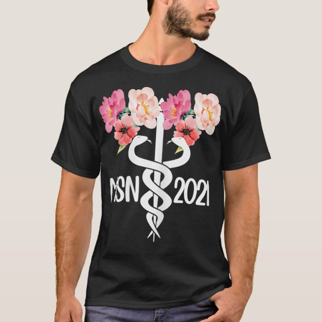 Kvinnors MSN 2021 Caduceus Master of Science in Nu T Shirt (Framsida)