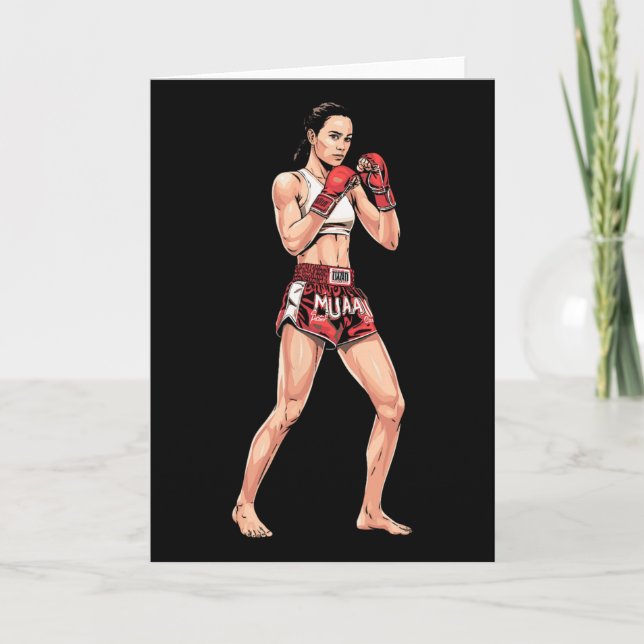 Kvinnors Muay Thai-träning _1 Kort (Framsida)