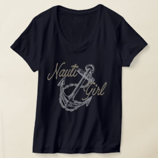 Kvinnors Nauti Girl V-ringad t-shirt