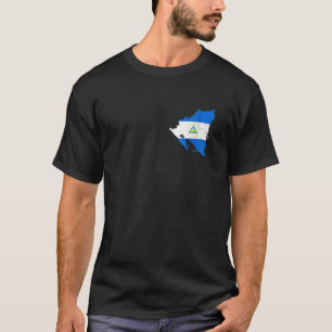 Kvinnors Nicaraguan karta och flagga Nicaragua T Shirt