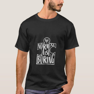 Kvinnors Normalt Är Tråkigt Söt Pussel Hjärt Autis T Shirt