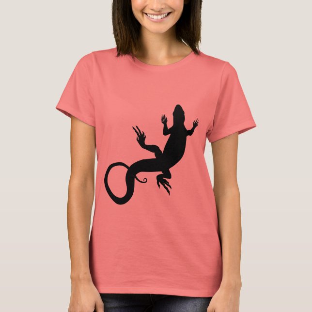 Kvinnors ödla T-shirt Organic Dam Lizard Shirt (Framsida)