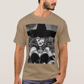 Kvinnors ONDSKANS HÄXA GOTH Flicka SKRÄCK Häxkonst T Shirt