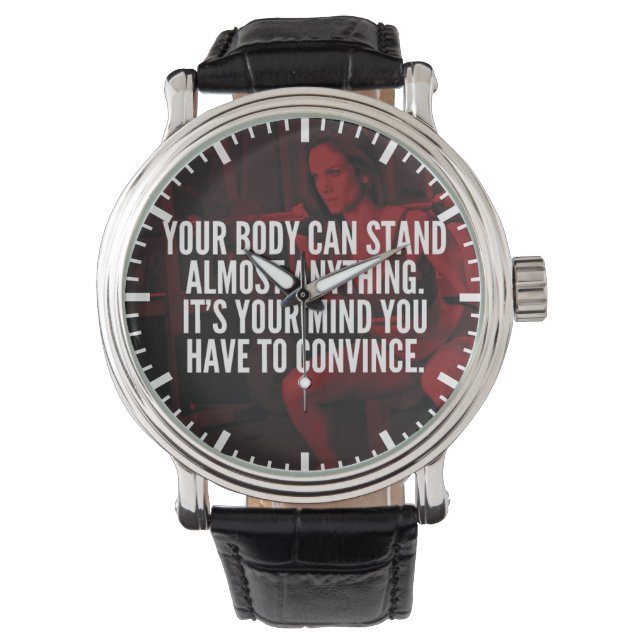 Kvinnors Ord för inspiration till träning Armbandsur (Framsida)
