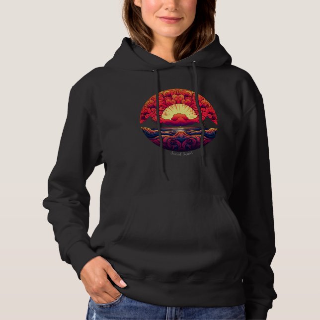 Kvinnors överdragshuva t shirt (Framsida)