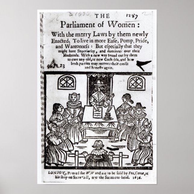 Kvinnors parlament, 1656 poster (Framsidan)