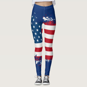Kvinnors patriotiska amerikanska Flagga Leggings