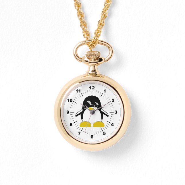Kvinnors Penguin Wraparound Guld Watch Armbandsur (Framsida)
