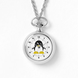 Kvinnors Penguin Wraparound Silver Watch Armbandsur