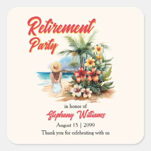 Kvinnors Pension-Party-bikupa Aloha-kvinna Fyrkantigt Klistermärke