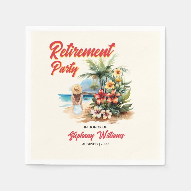 Kvinnors Pension-Party-bikupa Aloha-kvinna Pappersservett (Framsidan)