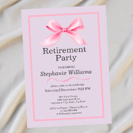 Kvinnors pensionsfest Modern Elegant Rosa Slinga Inbjudningar