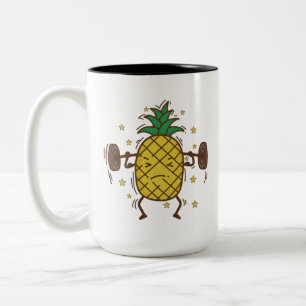 Kvinnors Pineapple Tyngdlyftning, kvinnors ananas Två-Tonad Mugg