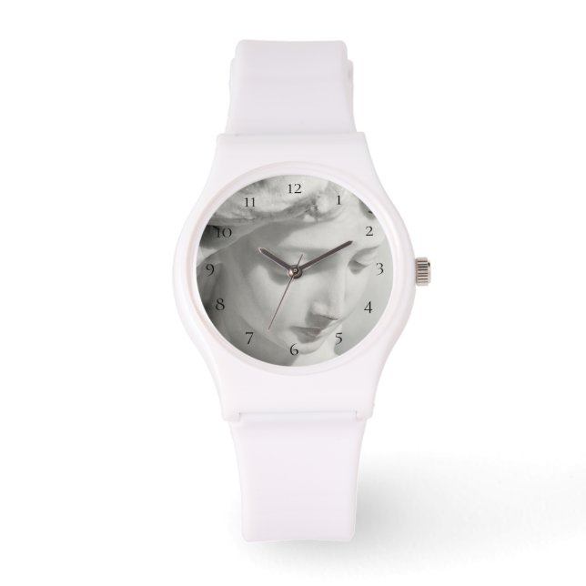 *~* Kvinnors porty Marble White BeSnyval Angel Armbandsur (Framsida)
