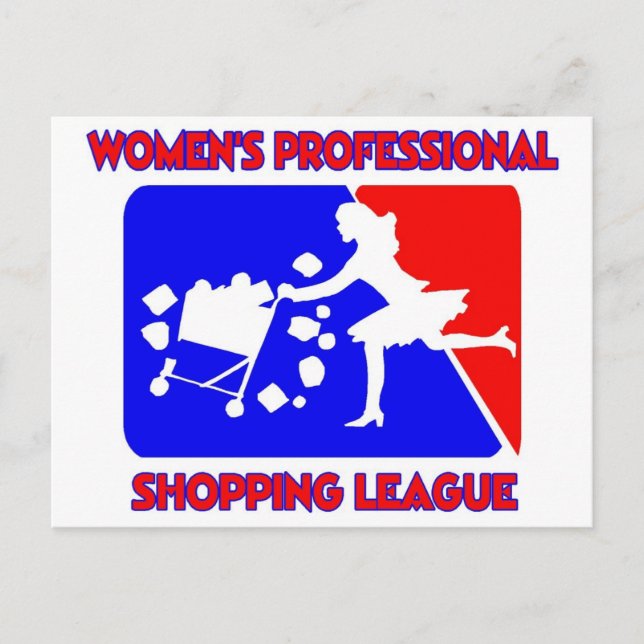 Kvinnors Professionell Shopping League Vykort (Framsida)
