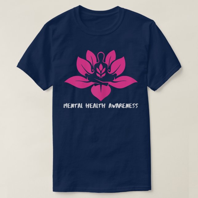 Kvinnors psykiska hälsomedvetenhet Yoga7016 3096 T Shirt (Design framsida)
