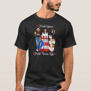 Kvinnors Puerto Rico stolthet Drottning Hbtq Flagg T Shirt