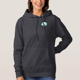 Kvinnors Pullover Hoodie med fram- och baksida log T Shirt