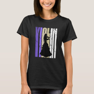 Kvinnors Retro Violin Silhouette Teenage Granddaug T Shirt