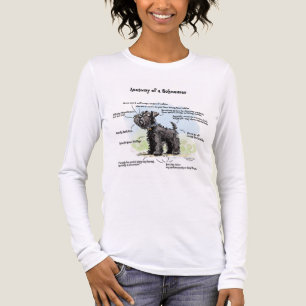 Kvinnors roliga anatomi av en svart Schnauzer T-sh T Shirt